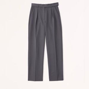 Abercrombie & Fitch Belted Tailored Pant, size 30, dark grey